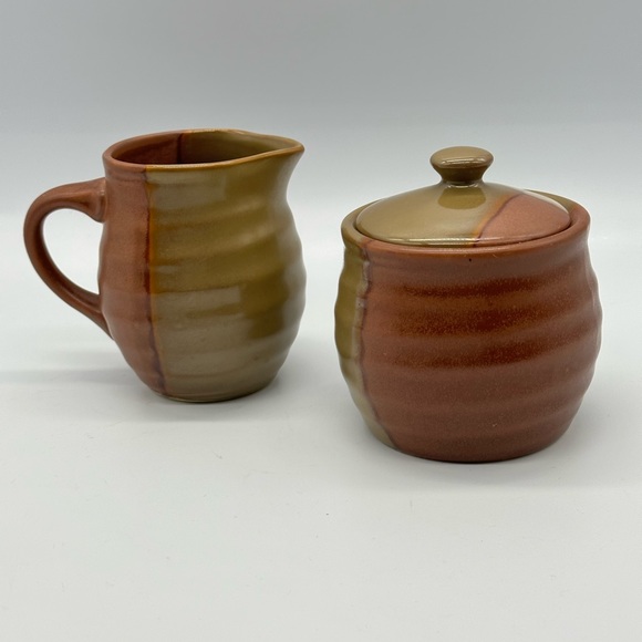 Sango Gold Dust sugar bowl with lid and creamer stoneware - Picture 1 of 6